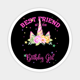 Best Friend of the Birthday Girl! Unicorn Face Theme Gift print Magnet